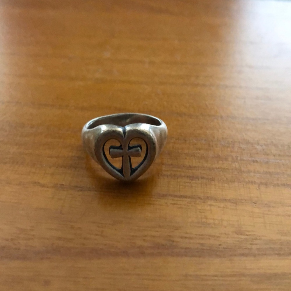 James Avery heart cross ring